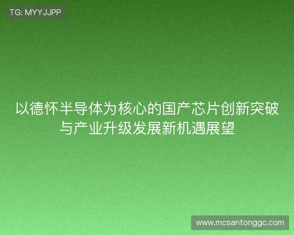 以德怀半导体为核心的国产芯片创新突破与产业升级发展新机遇展望